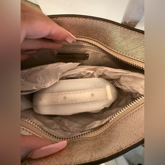 Kate Spade gold glitter crossbody satchel - Picture 5 of 7